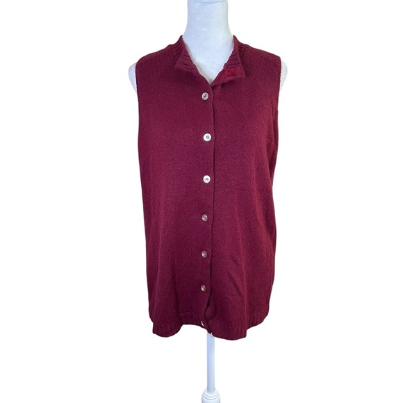 VTG 60s Montgomery Ward Orlon Acrylic Women’s Sleeveless Knit Top Vest Button-Up - Picture 4 of 9